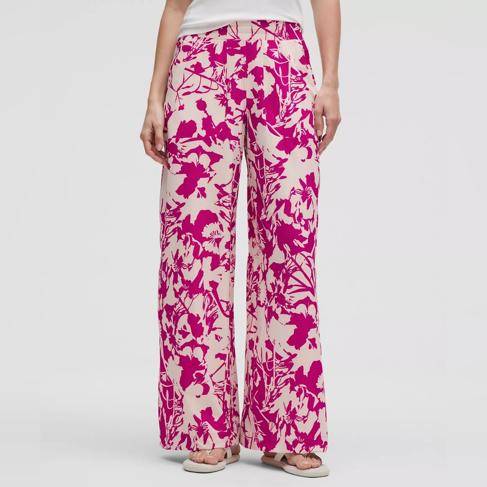 Floral Pink and White Women's Pants